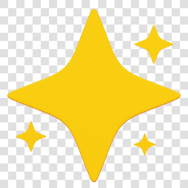 Space Star 3D Rendering Icon geïsoleerde doorzichtige achtergrond
