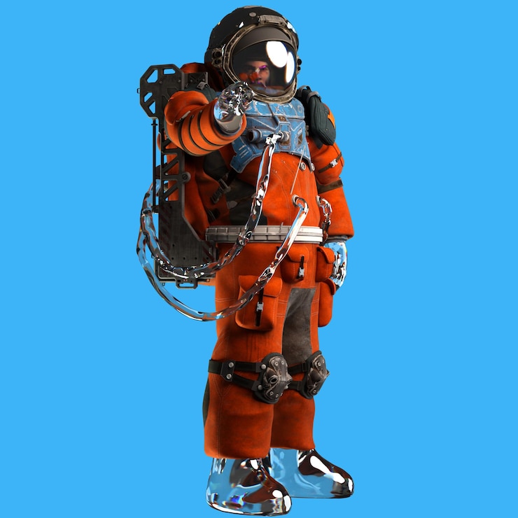 PSD space suits 3d rendering astronaut