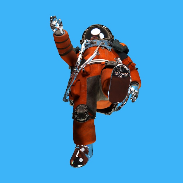 Space suits 3d rendering astronaut