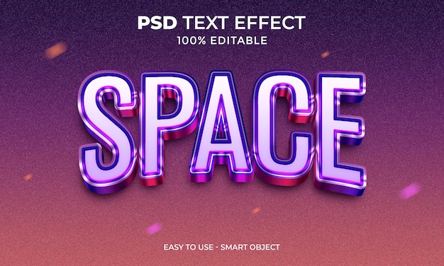 PSD style dell'effetto di testo spaziale