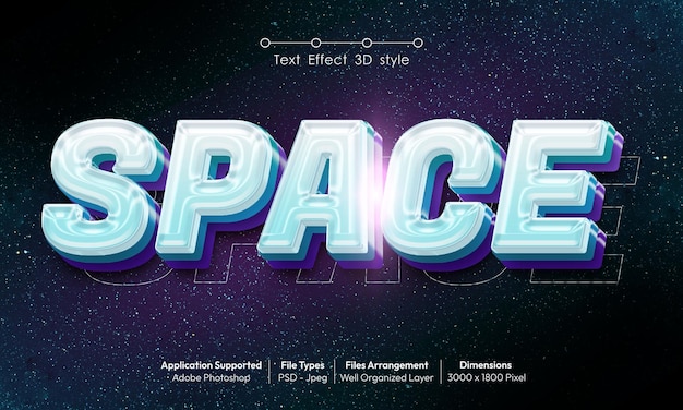 space text effect with 3d font style 01