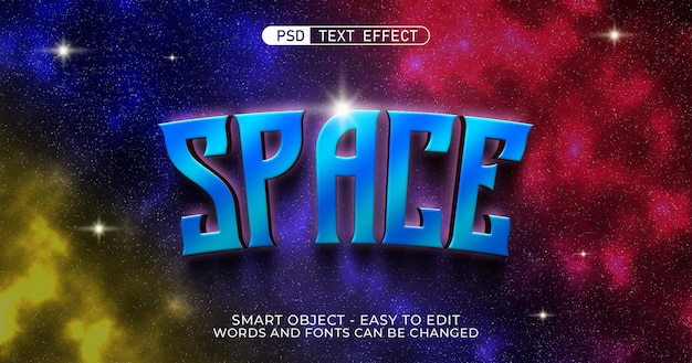 Space text effect with galaxy background