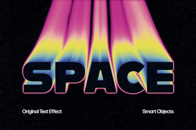 PSD space text effect