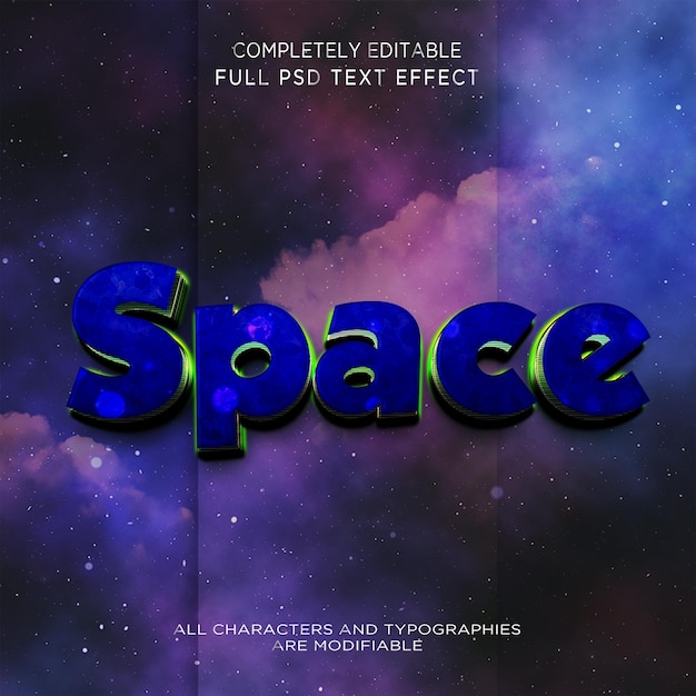 PSD space text effect