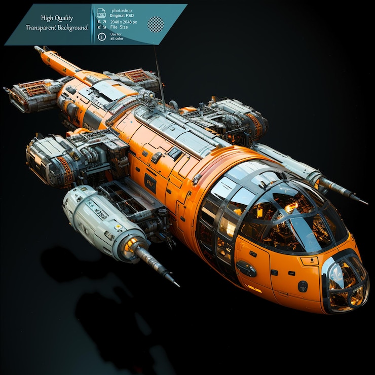 PSD spacecraft with selfmanaging communication capabilities on a transparent background