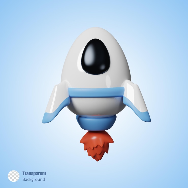 PSD spaceship in 3d render design