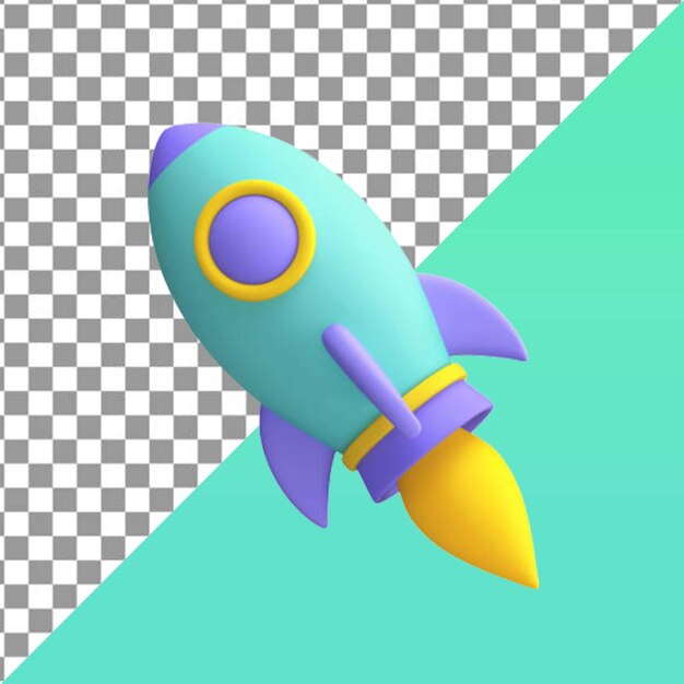 Spaceship rocket icon isolated 3d render illustration