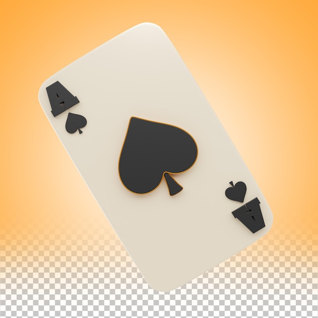 スペード・エース カード アイコンと3Dイラスト