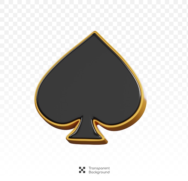 PSD spades poker symbol isolated casino and gambling icon 3d illustration