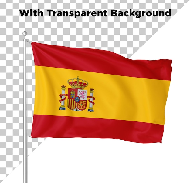 spain country flag png psd isolated on transparent background