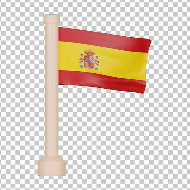 PSD spain flag 3d icon