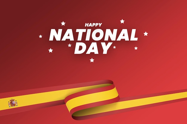 Spain flag design national independence day banner editable text and background