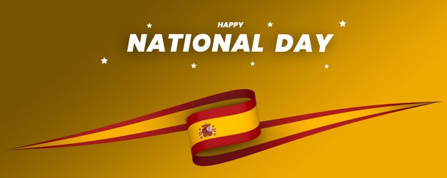 PSD spain flag element design national independence day banner ribbon psd