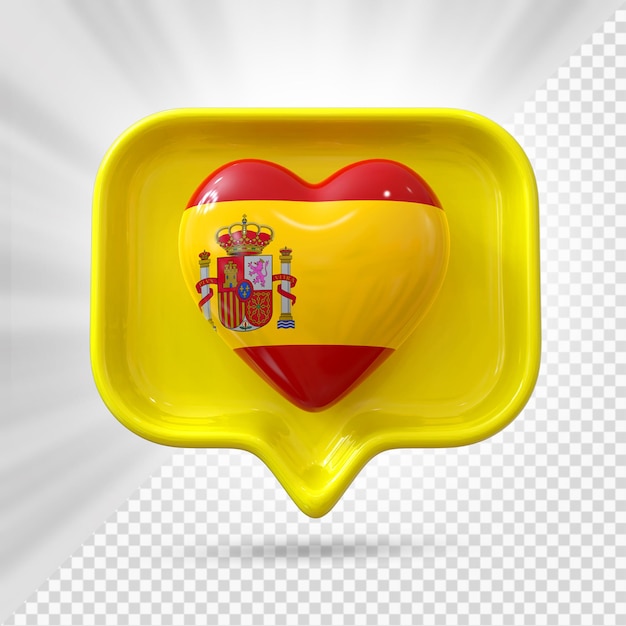 PSD spain heart flag 3d