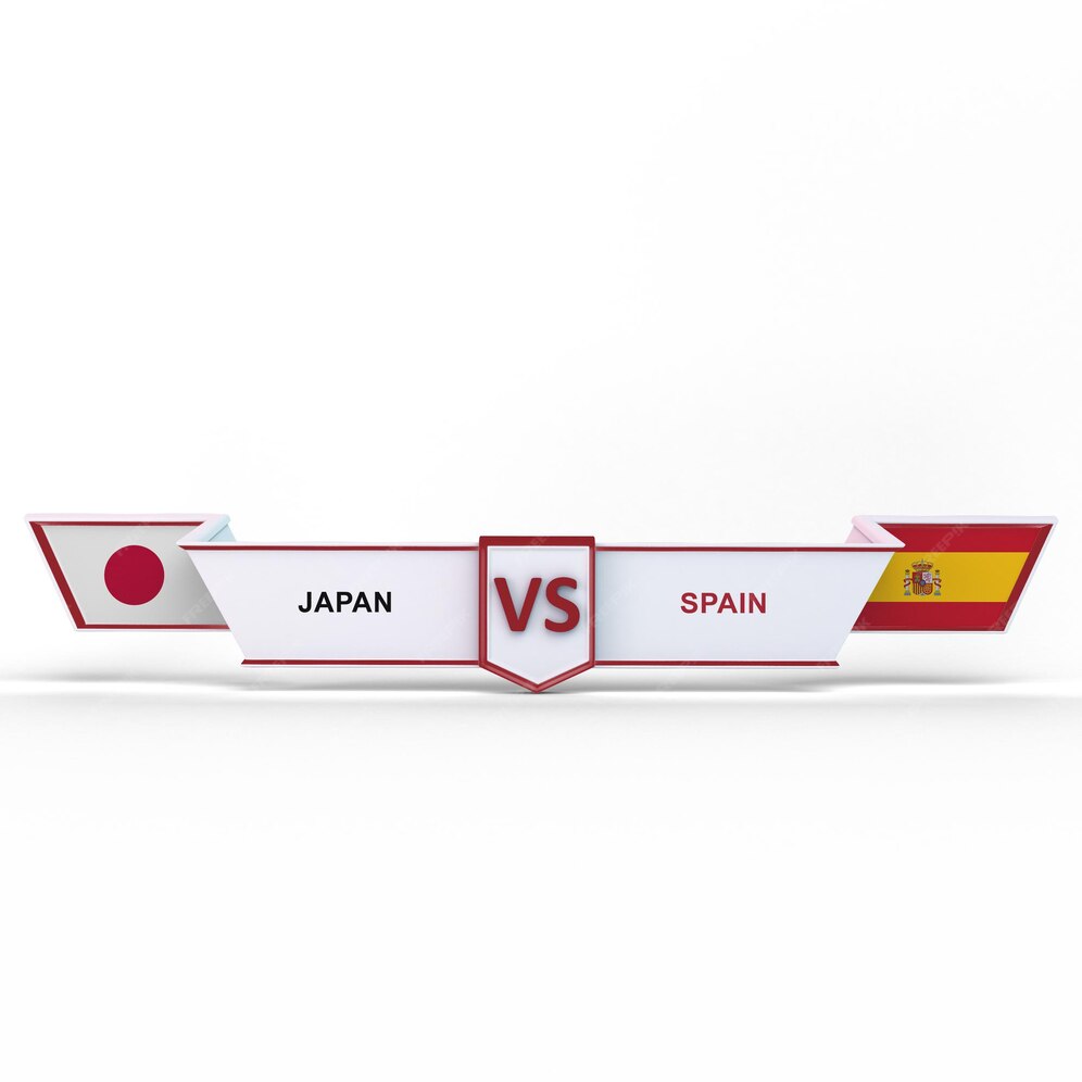Premium PSD Spain VS Japan World Cup Match