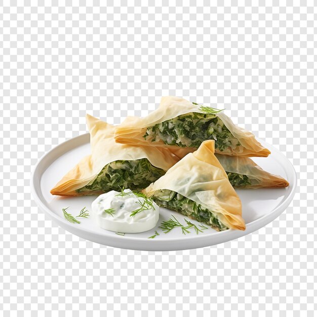 PSD spanakopita geïsoleerd op transparante achtergrond