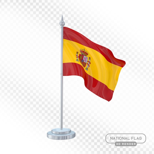 spanish national flag 3d render