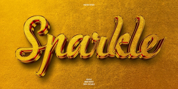 Sparkle 3d editable text effect