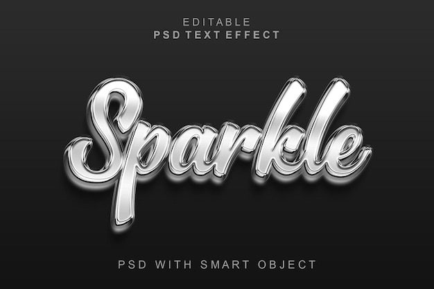 PSD sparkle 3d text effect