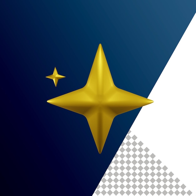 PSD sparkle star 3d-pictogram