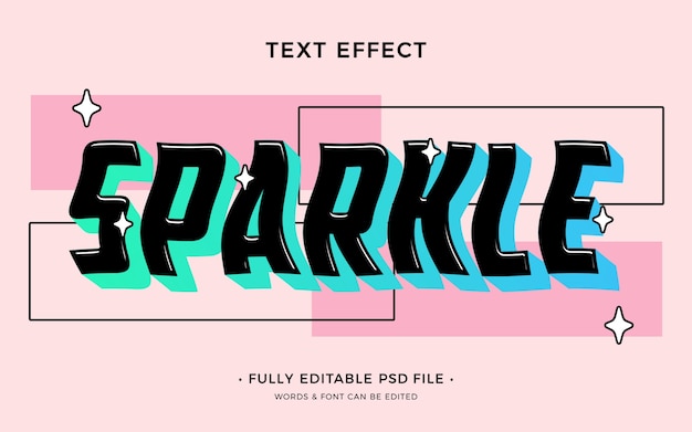 PSD sparkle-teksteffect