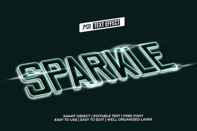 Sparkle Text Effect - PSD Template