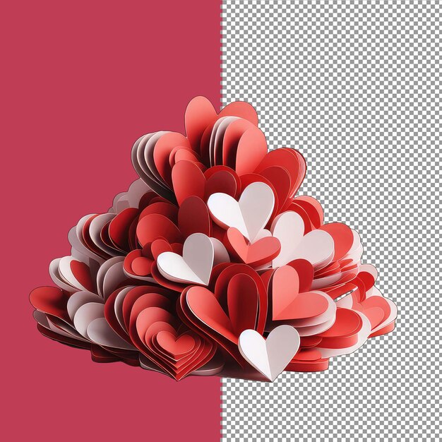 Sparkling 3d hearts png