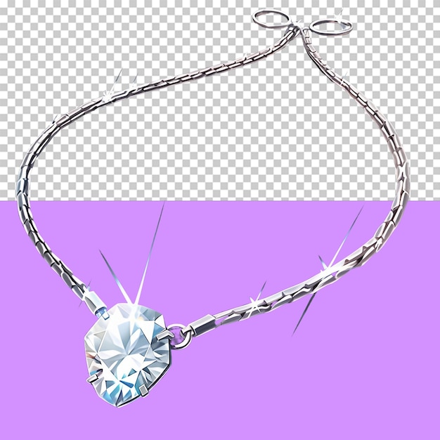 A sparkling diamond necklace isolated object transparent background