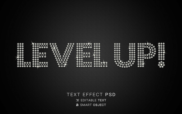 PSD sparkling diamond text effekt