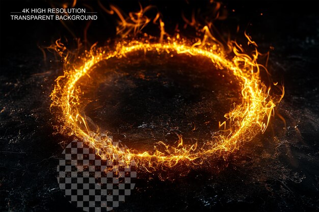 Sparkling glowing fire circle op een doorzichtige achtergrond