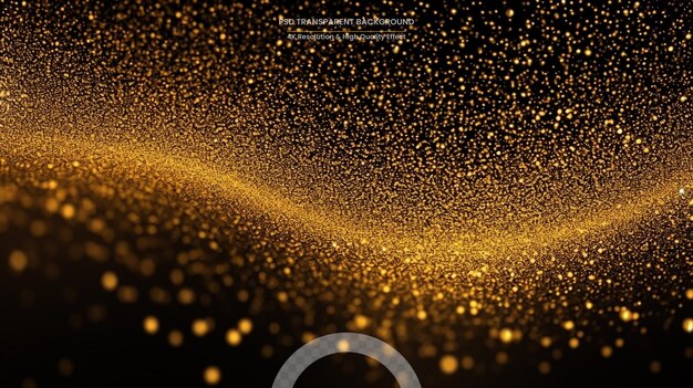 PSD sparkling gold diamond glitter powder on black texture background