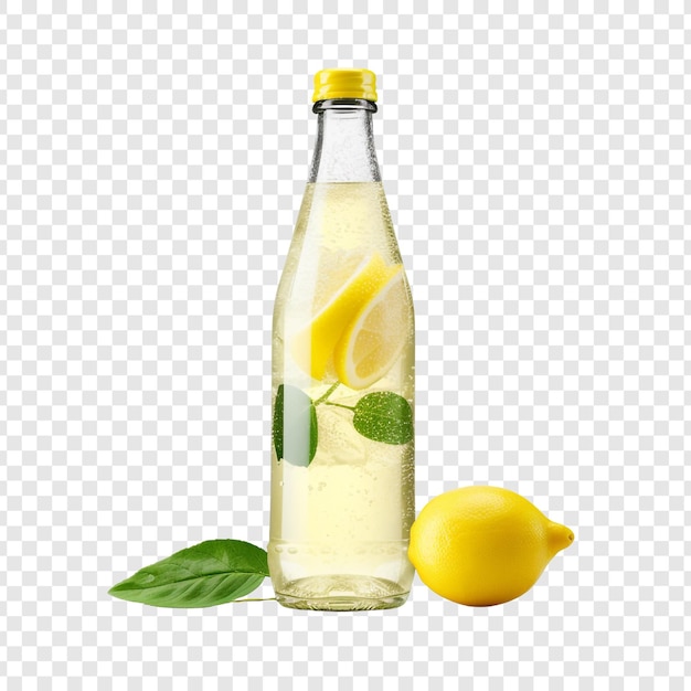 PSD Бутылка игристого лимонада изолирована на прозрачном фоне