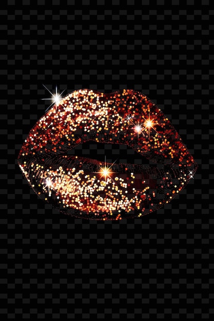 PSD sparkling sequined lips arranged in a pattern lip cut out ef y2k texture shape background decor art