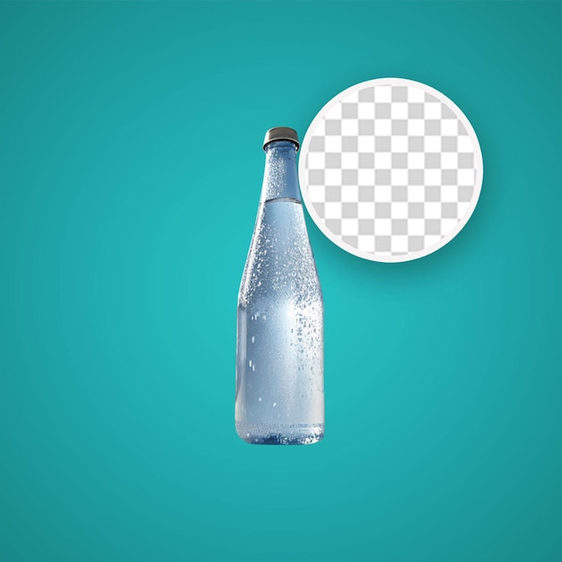 Bottiglia di acqua frizzante isolata su sfondo trasparente