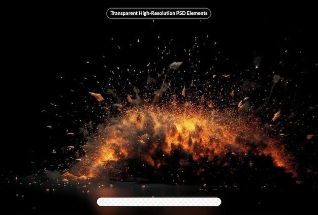 PSD sparks of fire transparent background