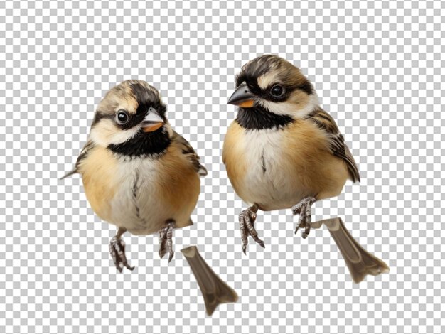 PSD sparrow pair on transparent object