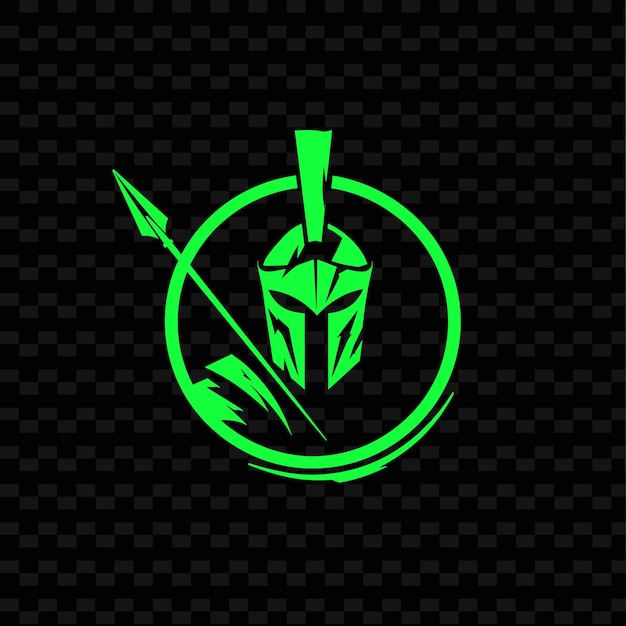 PSD spartan warrior symbol logo met lambda en speer voor decora creatieve tribale vector ontwerpen