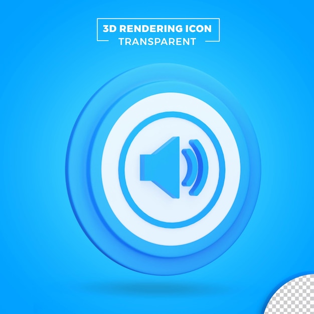 PSD speaker 3d icon or social media 3d speaker icon rendering transparent