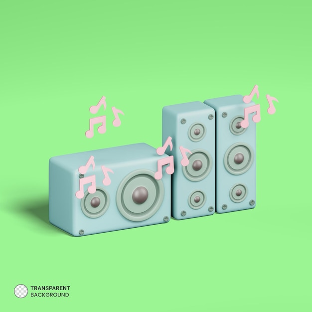 PSD speaker icon 3d render isolated