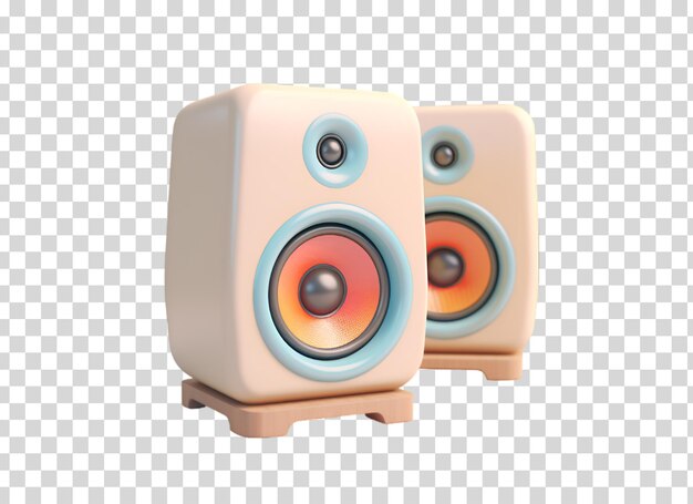 Speaker on isolated on transparent png background