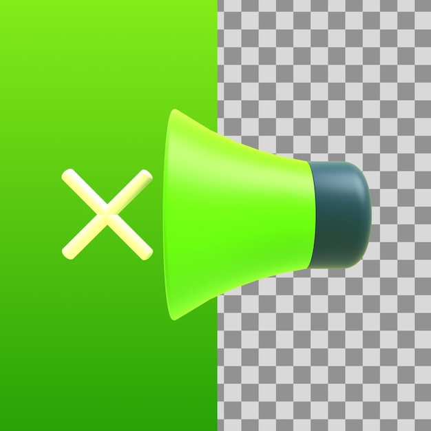 PSD speaker mute icon 3d illustration