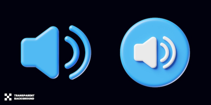 PSD speaker volume icon in minimalist 3d render
