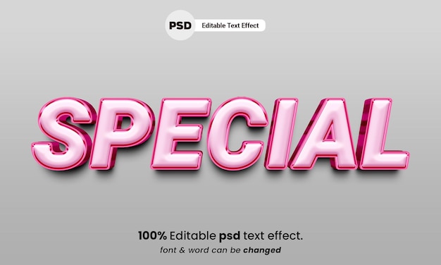 Speciaal 3d-teksteffect bewerkbaar psd-teksteffect
