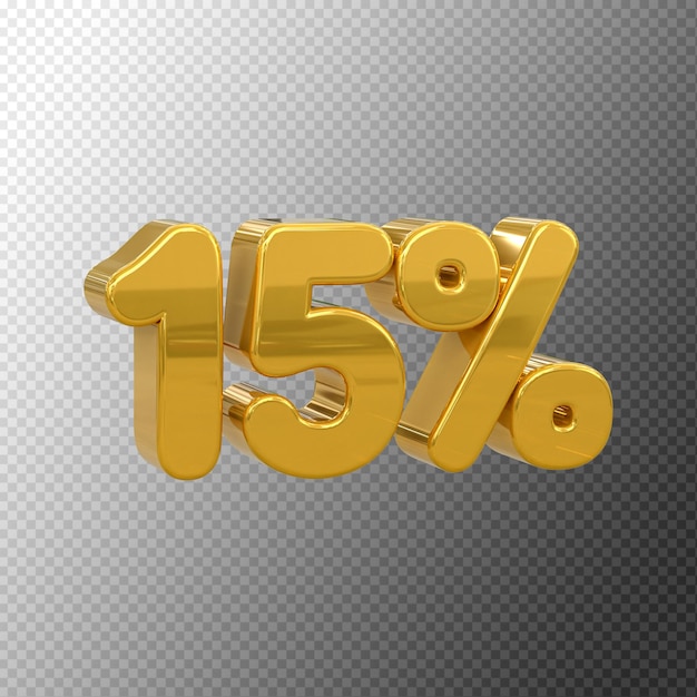 Speciaal aanbod 15 procent korting verkoop tag 3d rendering nummer concept korting promotie verkoop tag