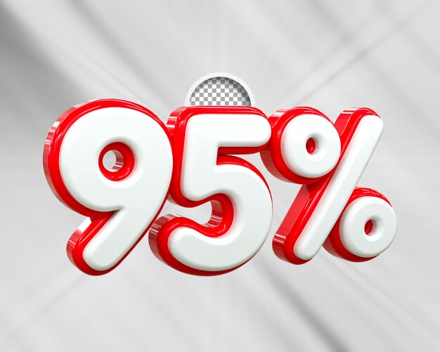 Speciaal aanbod 95 procent korting verkoop tags 3d nummer concept korting promotie verkoop aanbod