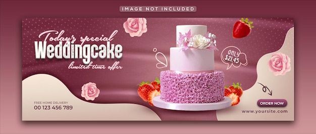 Speciaal heerlijk dessert social media facebook omslagontwerp en webbannersjabloon premium psd