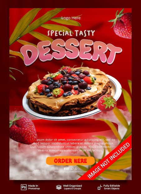 Speciaal smakelijk dessert limited edition menu-restaurant voor promotie poster flyer-sjabloon voor spandoek