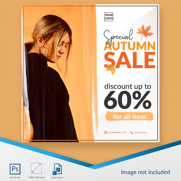 PSD special autumn sale social media post template