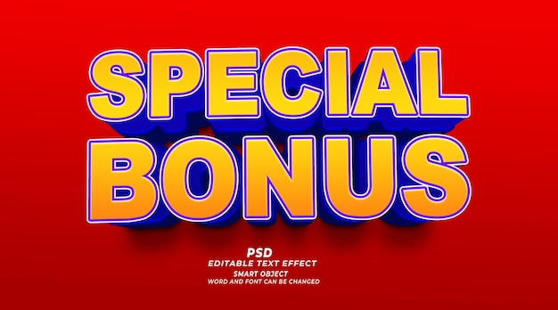 PSD special bonus 3d psd editable text effect photoshop template