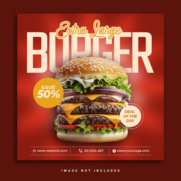 Hamburger speciale cibo delizioso banner sui social media instagram post modello psd